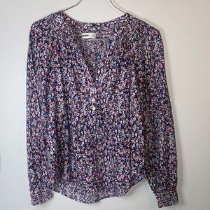 Sonoma Blue and Red Floral Blouse